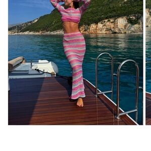 Strawberry Milk Mob Pink and Purple Crochet Swim Coverup